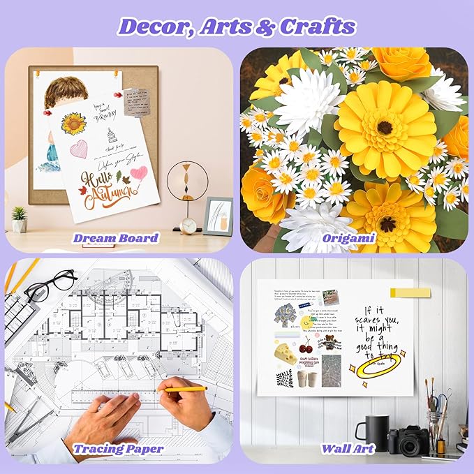 Drawing Paper, 9" x 12" Craft Art Paper, 65 Sheets (68lb/100gsm) Artist Sketching Drawing Easel Poster Paper Bulk, Art Supplies for Kids Adults, Arts & Crafts, White Construction Coloring-CubbioJoy