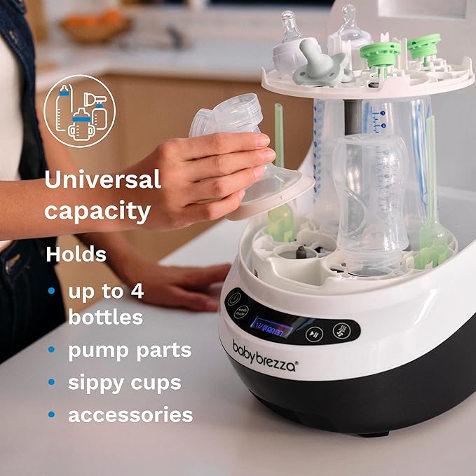 Baby Brezza Bottle Washer Pro - Baby Bottle Washer, Sterilizer + Dryer - All in One Machine Cleans Bottles, Pump Parts, & Sippy Cups - Replaces Hand Washing, Bottle Brushes and Drying Racks-CubbioJoy