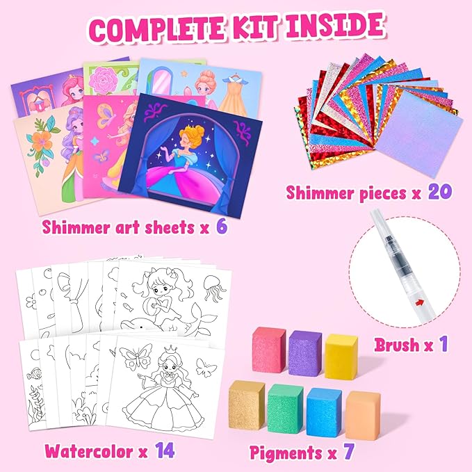 JoyCat Paint with Water Coloring Books, Art & Craft Activity, Princess No Mess Art for Kids Ages 4-8, Craft Kits & Supplies, DIY Creative Activity, Presents for Girls & Boys-CubbioJoy