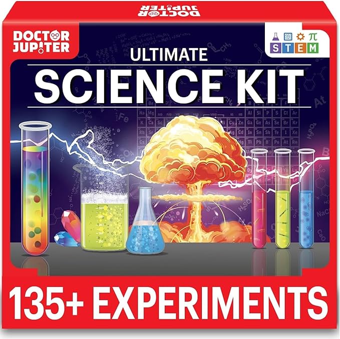 Doctor Jupiter Ultimate Science Kit, Chemistry Set for Kids Ages 8-10-12-14 | Birthday Gift Ideas for Boys & Girls 8,9,10+ Years Old| STEM Toy with 135+ Experiments| Learning & Educational Projects-CubbioJoy