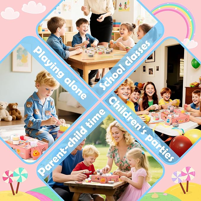 Air Dry Clay Kit - Cake Themed, Modeling Clay for Kids, DIY Model Magic Clay with Sculpting Tools and Tutorials, 12 Boxes Molding Clay, Ultra Light, Soft & Non-Toxic, Arts and Crafts Gift for Kids-CubbioJoy