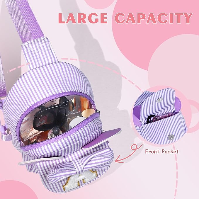 Birthday Gifts for Girls Kids, Personalized Small Initial Pink Sling Bag for Kid Girls | Small Initial Monogram Fanny Packs Crossbody Bag Purse for Girl Kid Year Old Birthday Gifts (Pink A)-CubbioJoy