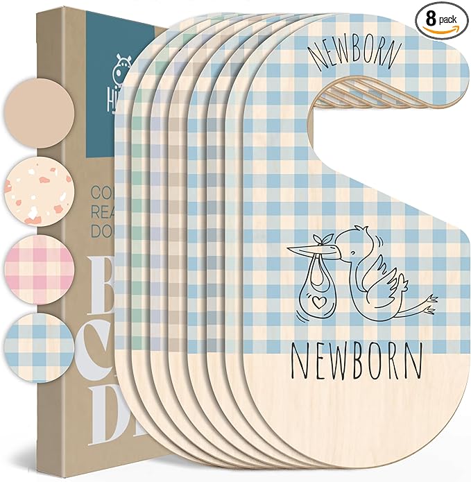 Baby Closet Dividers - Blue Baby Clothes Organizer for Nursery Decor, Storage & Organization - 8 Size Closet Dividers for Hanging Clothes, Gender Neutral Nursery Must Haves & Essentials-CubbioJoy
