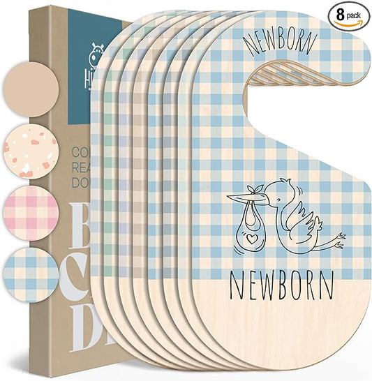 Baby Closet Dividers - Blue Baby Clothes Organizer for Nursery Decor, Storage & Organization - 8 Size Closet Dividers for Hanging Clothes, Gender Neutral Nursery Must Haves & Essentials-CubbioJoy