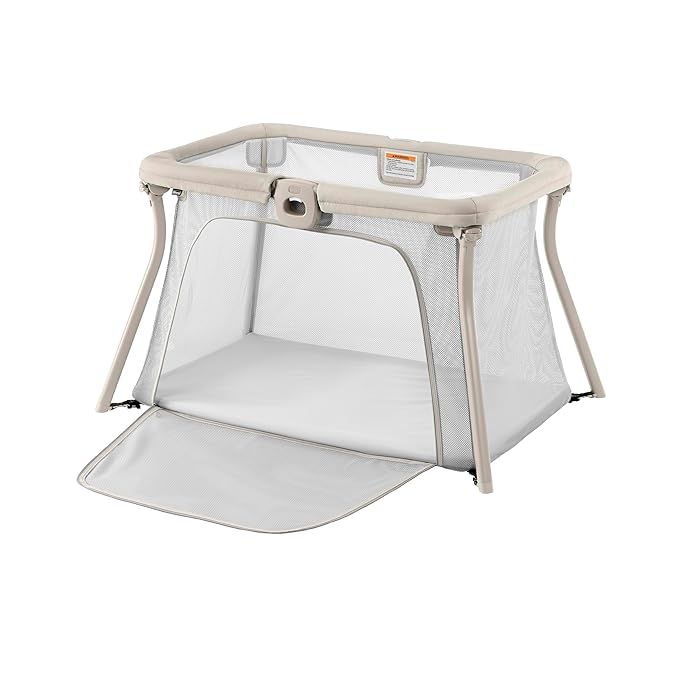 Chicco Alfa Lite Lightweight Travel Playard, Portable Playpen for Babies and Toddlers, Snap-Open/Compact Fold Design, 13 lbs., Baby Travel Essential | Dove/Beige-CubbioJoy