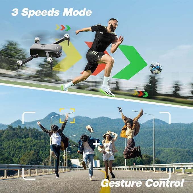 DEERC Drone with Camera 1080P, D20S FPV Mini Drones for Kids Adults Beginner; Foldable RC Quadcopter with Brushless Motor, 2 Batteries, Altitude Hold, Optical Flow, 3D Flips, Toy Gifts for Boys Girls-CubbioJoy