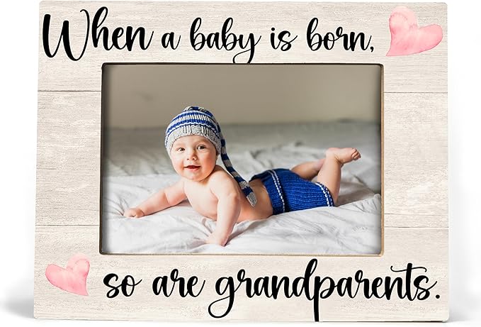 Baby Picture Frame, Ultrasound Picture Frames, When a Baby is Born So is a Grandparents, New Grandparents Gifts First Time 2025, Photo Frame 4x6(cream-coloured)-CubbioJoy