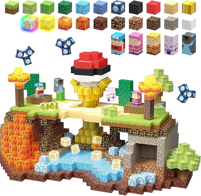 200PCS Magnetic Blocks Building Toys Set, Light Up Build 3D Magnetic Building Blocks for Kids Boys Girls Ages 3+, Magnet Cubes STEM Sensory Christmas Birthday Gift Construction Toys-CubbioJoy