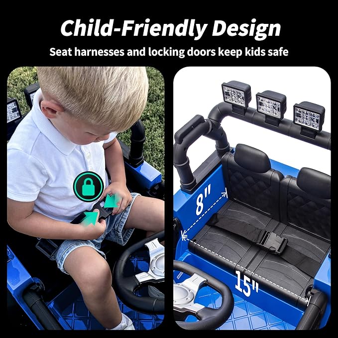 24V Kids Ride on Toy, Kids Electric Vehicles Car Ride on Car Truck for Toddlers with Remote Control, 2x200W Motor - Blue-CubbioJoy