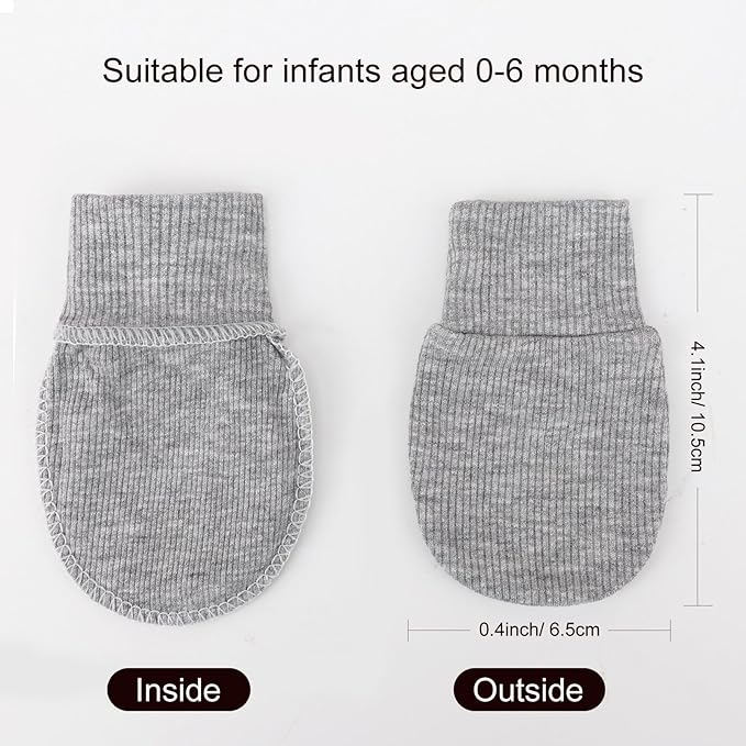 BQUBO 6 Pairs Newborn Baby Boys Girls Mittens 0-6 Months Unisex-Baby Infant Mittens Elastic No Scratch Wrist Gloves-CubbioJoy