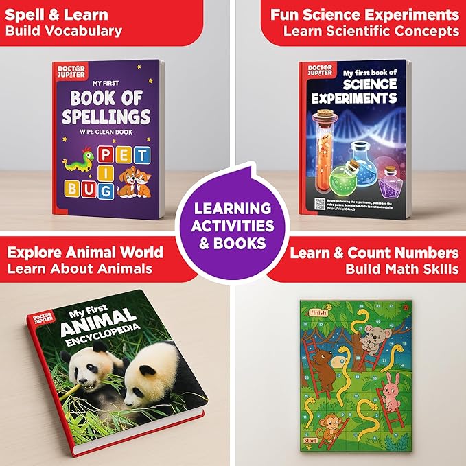 Doctor Jupiter Ultimate Gift Set of Learning| Set of ‘My First Science Kit’, ‘Little Genius Kit’ for Kids Ages 4-6|Birthday Gift for Boys, Girls| STEM Learning & Education Toys for 4,5,6 Year Old-CubbioJoy