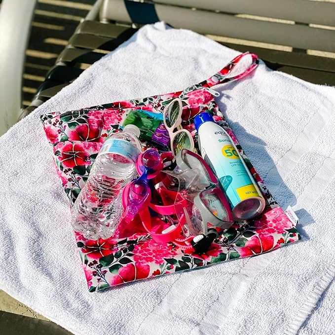 ALVABABY 2pcs Cloth Diaper Wet Dry Bags Waterproof Reusable with Two Zippered Pockets Travel Beach Pool Daycare Soiled Baby Items Yoga Gym Bag for Swimsuits or Wet Clothes LZD2324-CubbioJoy