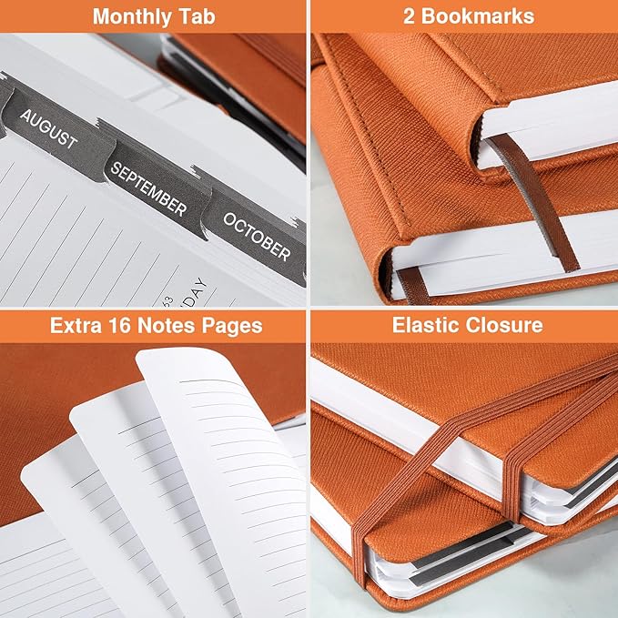 2025-2026 Appointment Book & Planner - Jul 2025 - Jun 2026, Daily Hourly Planner, 5.75" X 8.25", 60-Minute Interval, Faux Soft Leather Cover, Premium Paper, Academic Calendar with Pen Loop, Inner Pocket-CubbioJoy