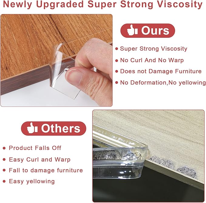 Corner Protectors Baby Proofing,Clear Corner Protector,Soft Edge Protector 6.6ft(2M) Corner Guards Furniture Corner&Edge Safety Bumpers with Upgraded Strong Adhesive for Furniture&Sharp Corners-CubbioJoy