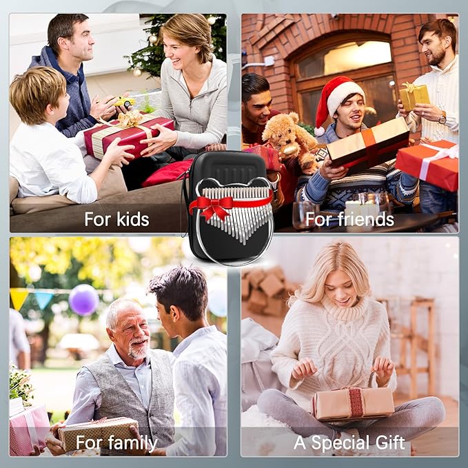 Acrylic Kalimba Thumb Piano,YUNDIE Portable 17/21 Keys Mbira Crystal Finger Piano, Musical Instruments Birthday Gift for Kid Adult Beginners Professional(Clear) (21 Keys)-CubbioJoy