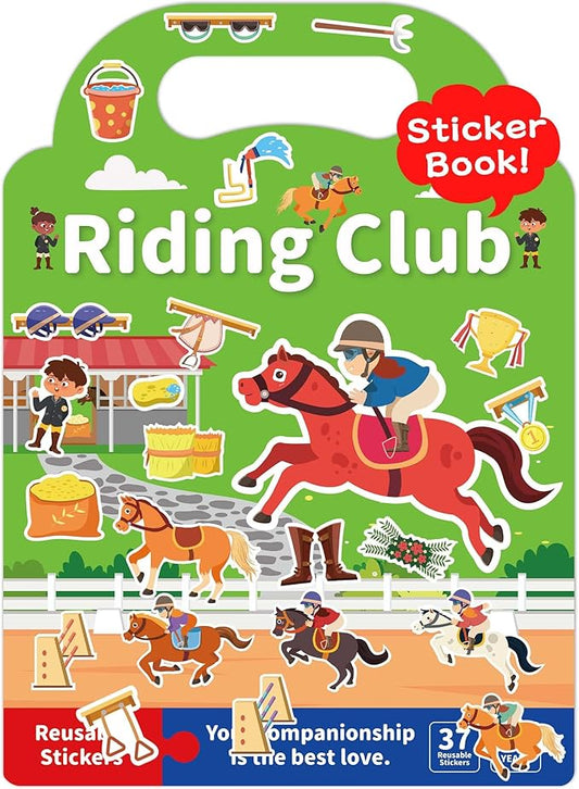 Benresive Reusable Sticker Book for Toddlers 2-4 Years, Fun Travel Stickers for Kids, Waterproof Sticker Books for Toddlers 1-3, Crafts Activities for Todddlers 1-3 2-4 3-5 - Riding-CubbioJoy