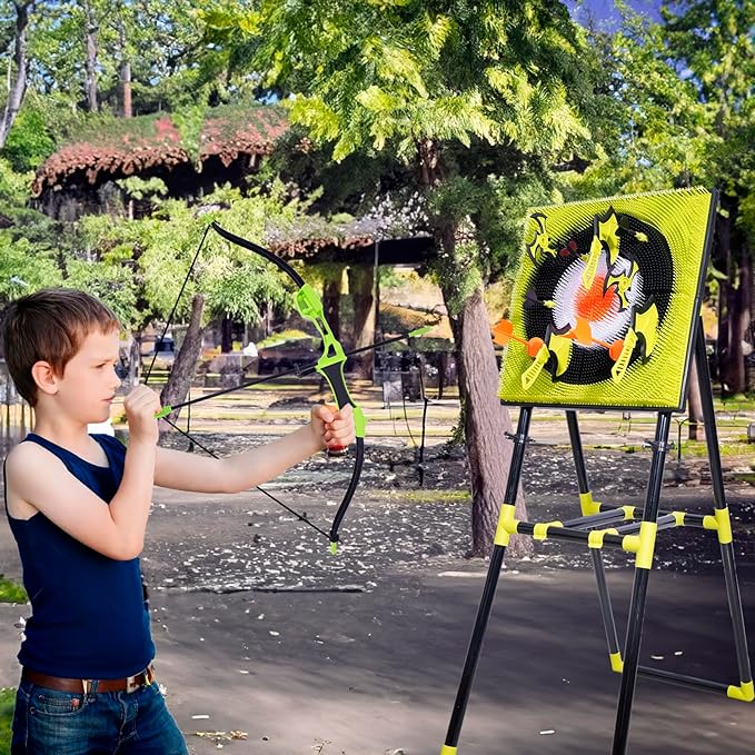 Axe Throwing Game for Backyard,Plastic Axe Throwing Game Set,Ax Throwing Game Set for Adults,Contains Foldable Axe Throwing Board,Axes,Bows and Arrows and 3 Types of Darts for Family Games-CubbioJoy