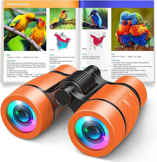 3-8 Year Old Boy Girl Toys: LET'S GO! Shockproof Binoculars for Kids Bird Watching 3 4 5 6 7 Year Old Boys Girls Outdoor Travel Toy for Kid Ages 4-7 Toddler Toy Binoculars-CubbioJoy