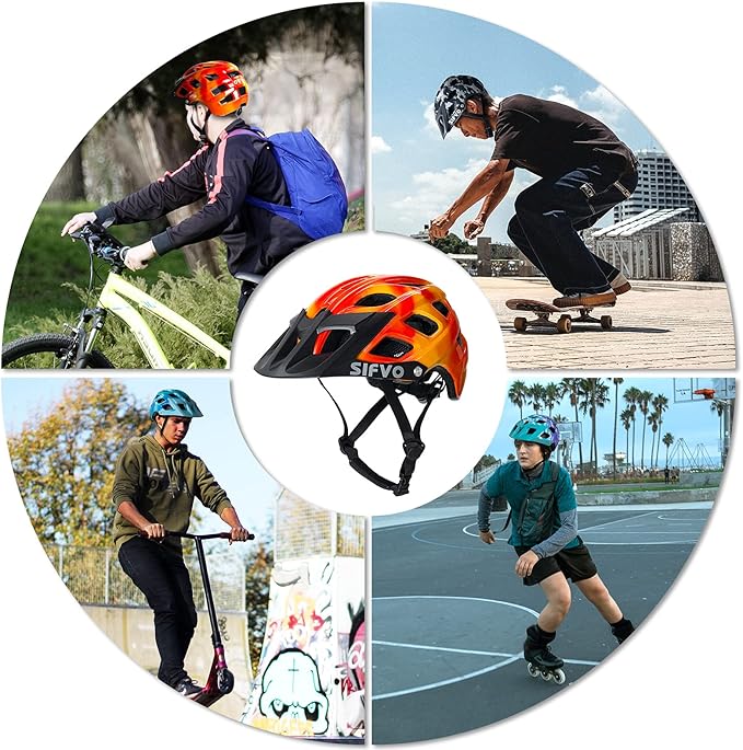Kids Bike Helmet, SIFVO Kids Helmet 8+ Boys and Girls Bike Helmet with Cool Visor, Bike Helmets for Kids, Youth Bike Helmet Kids Mountain Bike Helmet Lightweight and Sturdy【55-58cm】-CubbioJoy