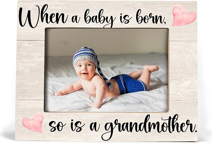 Baby Picture Frame, Ultrasound Picture Frames, When a Baby is Born So is a Grandmother, New Grandmother Gifts First Time 2025, Photo Frame 4x6(cream-coloured)-CubbioJoy