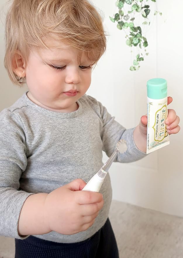Jack N' Jill Tickle Tooth Sonic Electric Toothbrush with Replacement Head - Gentle Cleaning, Made for Tiny Teeth, LED Inspection Light, for Babies & Kids, Extra Soft Bristles - (1 Pack)-CubbioJoy