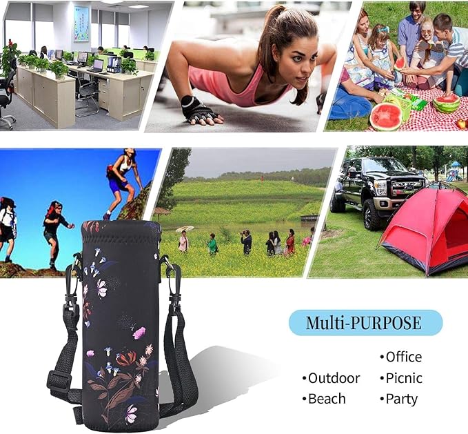 AUPET Water Bottle Bag Carrier,24oz/32oz Insulated Neoprene bottle Sling Holder Case Pouch Cover for 1000ML/750ML Bottles with Shoulder Strap for walking-CubbioJoy