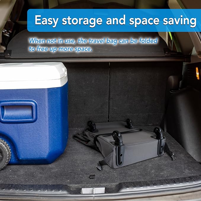 Car Seat Travel Bag with Wheels Heavy Duty Water-resistant Protective Cover for Airplane Travel & Rolling Design, Padded Handle,Padded Adjustable Strap (Grey)-CubbioJoy