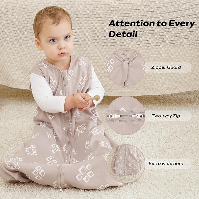 JELLYMONI Baby Sleep Sack 12-18 Months Wearable Blanket for Baby, 100% Cotton 2 Pack Infant Toddler Sleeping Sack Lightweight Soft 2-Way Zipper Sleepsack-CubbioJoy