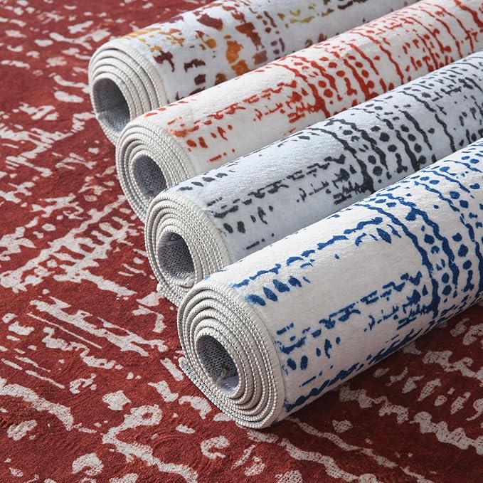 Door Mat Indoor Entrance 2x3 Rug Machine Washable Boho Moroccan Small Area Rug Non-Slip Low Pile Throw Rugs for Entryway, Kitchen, Front Door Indoor Entrance,Kids Room (Black and White)-CubbioJoy