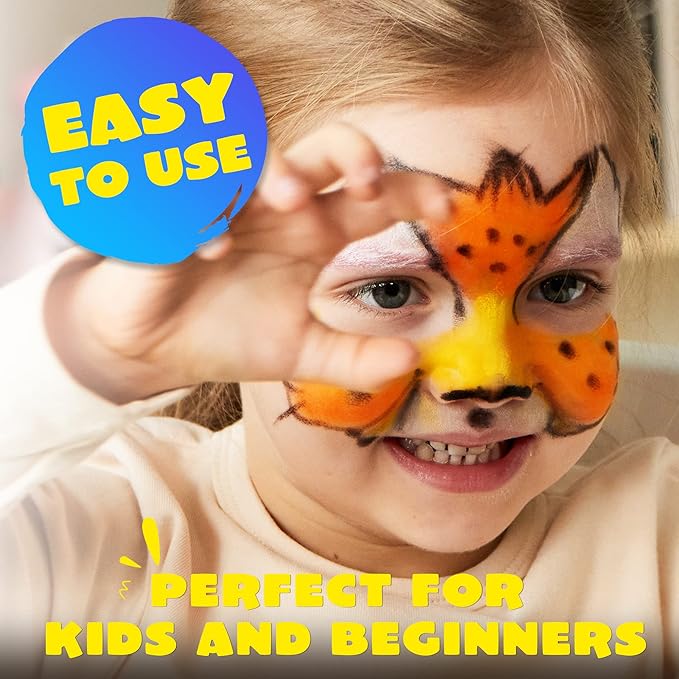 JOYIN 24 Colors Face Paint Safe & Non-Toxic Face and Body Crayons (Large Size 3 inch) Ultimate Party Pack Including 6 Metallic Colors for Birthday Toy Makeup Party Suppiles, Gifts for Kids Girls Boys-CubbioJoy