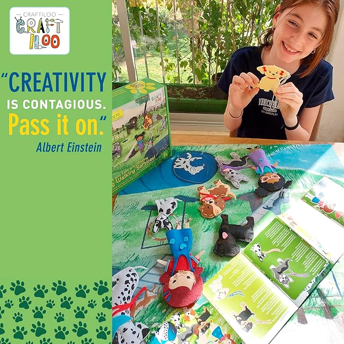 CRAFTILOO 8 Pre-Cut Dogs Stuffed Animal Fun Kids Sewing Kit for Kids Ages 8-12 Children Beginners Sewing kit Kid Puppy Crafts Felt Pillow Plush Craft Kit Girls and Boys-CubbioJoy