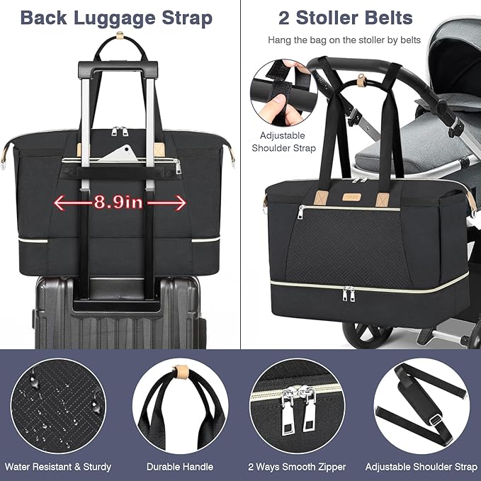 ITIEZY Diaper Bag Tote for Baby - Large Mommy Bag with Portable Changing Pad Pacifier Case, Hospital Bags Travel Baby Bag-CubbioJoy