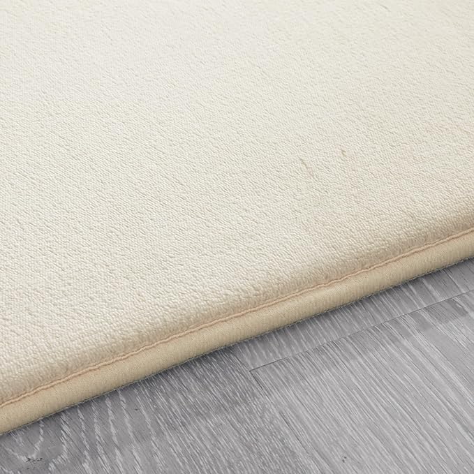 BALAPET Thick Memory Foam 71x59 Play Mat for Playpen, Super Soft Velvet Portable Baby Playpen Mat for Kids Toddler Crawling and Play, Non-Slip Bottom Playmat, Cream-CubbioJoy