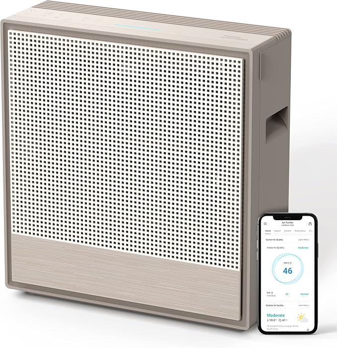 COWAY Air Purifiers for Home Large Room Up to 930 ft², Washable Pre-Filter and True HEPA Filter for Smoke, Allergies, Pet Dander, Odor, AQI, App Control, Smart & Rapid Mode, 3yr Warranty, 250S-CubbioJoy