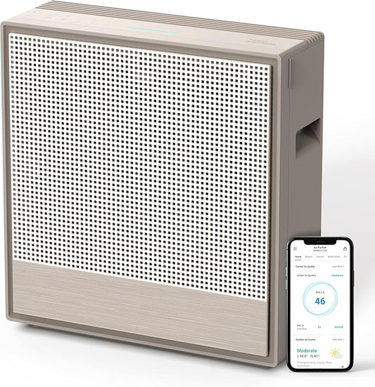 COWAY Air Purifiers for Home Large Room Up to 930 ft², Washable Pre-Filter and True HEPA Filter for Smoke, Allergies, Pet Dander, Odor, AQI, App Control, Smart & Rapid Mode, 3yr Warranty, 250S-CubbioJoy