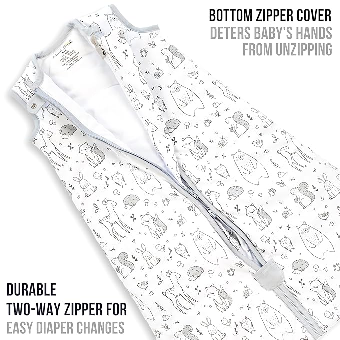 Baby Sleep Sack 1.0 TOG, Organic Cotton Baby Wearable Blanket with Two-Way Zipper, Swaddle Transition Baby Sleeping Bag, All-Season Sleep Sack for Newborn Infant Toddler Boy Girl, 2-Pack, 18-24 Month-CubbioJoy