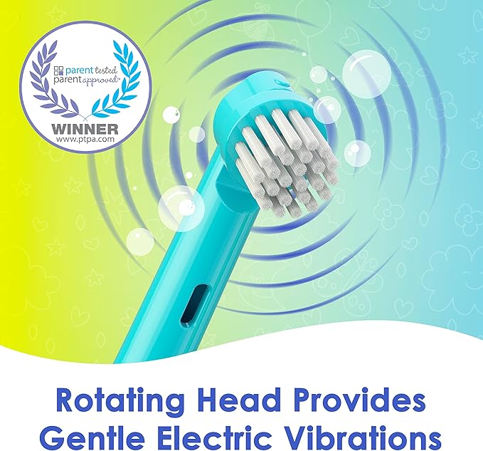 Brusheez Kids’ Electric Toothbrush Set - Safe & Effective for Ages 3+ - Parent Tested & Approved with Gentle Bristles, 2 Brush Heads, Rinse Cup, 2-Minute Timer, & Storage Base (Ollie The Elephant)-CubbioJoy