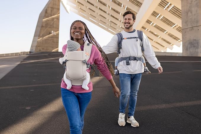 Beco Gemini Baby Carrier from Newborn to Toddler - Certified Ergonomic Newborn Baby Carrier for Infants and Children of 7-35 lbs - M Shape, Adjustable Seat, 100% Cotton (Ecru)-CubbioJoy