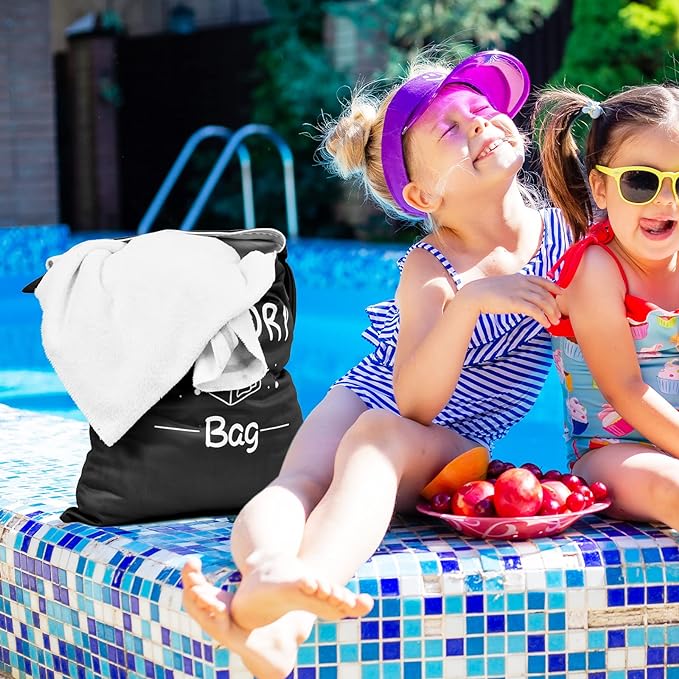2 Pcs Large Travel Laundry Bag - Waterproof Wet Dry Washable for Dirty Clothes, Bathing Suit, Workout, Gym, Swimming, Yoga-CubbioJoy