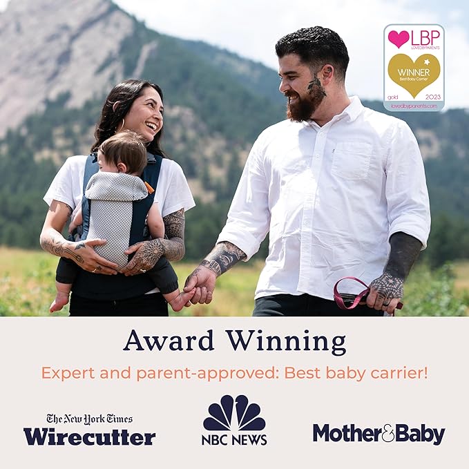 Beco Gemini Baby Carrier from Newborn to Toddler - Certified Ergonomic Newborn Baby Carrier for Infants and Children of 7-35 lbs - M Shape, Adjustable Seat, Breathable 3D Mesh (Cool Navy)-CubbioJoy