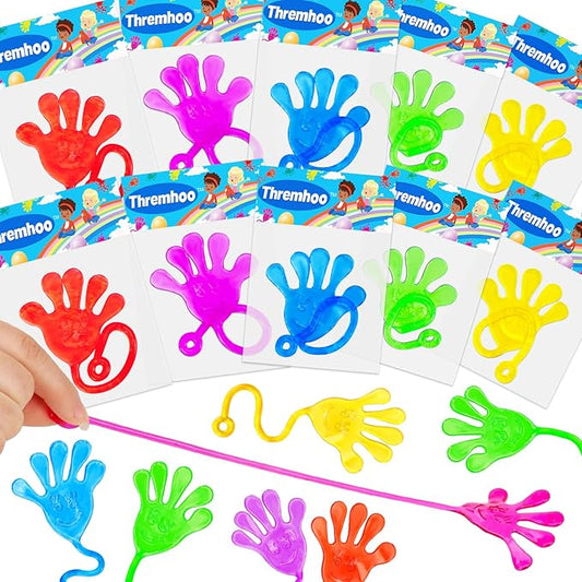 24 PCS Sticky Hands for Kids Party Favors Treat Gift Egg Filler Goodie Bag Stuffer Treasure Box Toy Classroom Carnival Prizes Student Mini Bulk Pinata Slap Hand Sensory Fidget Stretchy Toy Halloween-CubbioJoy