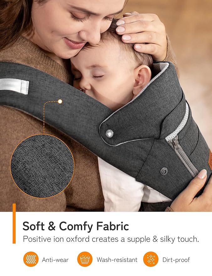 besrey Baby Carrier Hip Seat for Dad, Front Summer Infant Carrier Newborn to Toddler, Plus Men Backpack Holder, Harness for Carrying Infant, Hip Seat with Strap-CubbioJoy