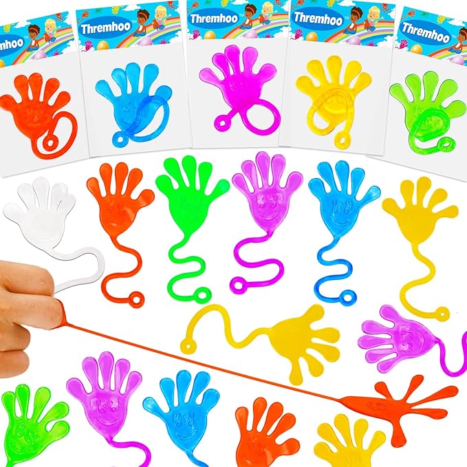 40 Pcs Sticky Hands For Kids Party Favor Goodie Bag Stuffer Stretchy Treasure Box Toy Exchange Classroom Prize Bulk Toy Pinata Filler School Gift Bag Small Favors Slap Hand Christmas Party Supplies-CubbioJoy