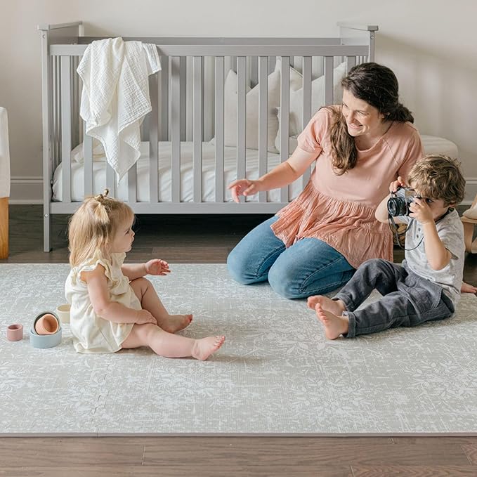 Baby Play Mats for Floor - Eden (4x6ft) - Premium EVA Foam Play Mat for Babies & Toddlers - Perfect for Tummy Time, Crawling, Playroom - Stylish & Comfortable Kids Play Mat-CubbioJoy