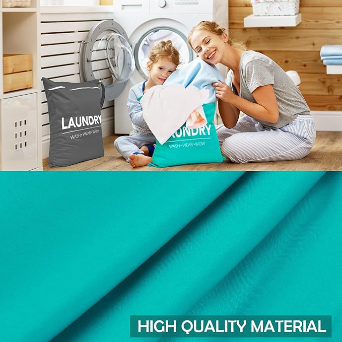 2 Pcs Large Travel Laundry Bag Waterproof Wet Dry Bag Washable Dirty Clothes Bag for Gym Clothes Laundry Wet Clothes Swimming Yoga-CubbioJoy