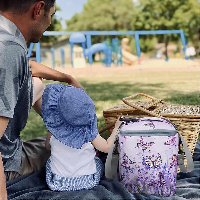 Breastmilk Bag with Ice Pack Fits 4 Bottles Up To 9 Ounce Insulated Breast Milk Cooler on the Go with Strap Baby Bottle Cooler Bag for Nursing Mom Daycare or Travel-CubbioJoy