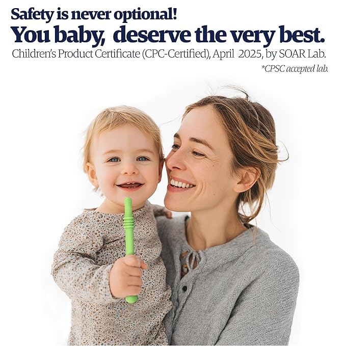 Babies Teether Teething Toys , Montessori Toy Teethers for 0-36 Months, Infant Sensory Relief Teething Stick Toys, Parent Baby Essentials, Baby Gift Teether – BPA‑Free, Food‑Grade Silicone 6 Pack-CubbioJoy