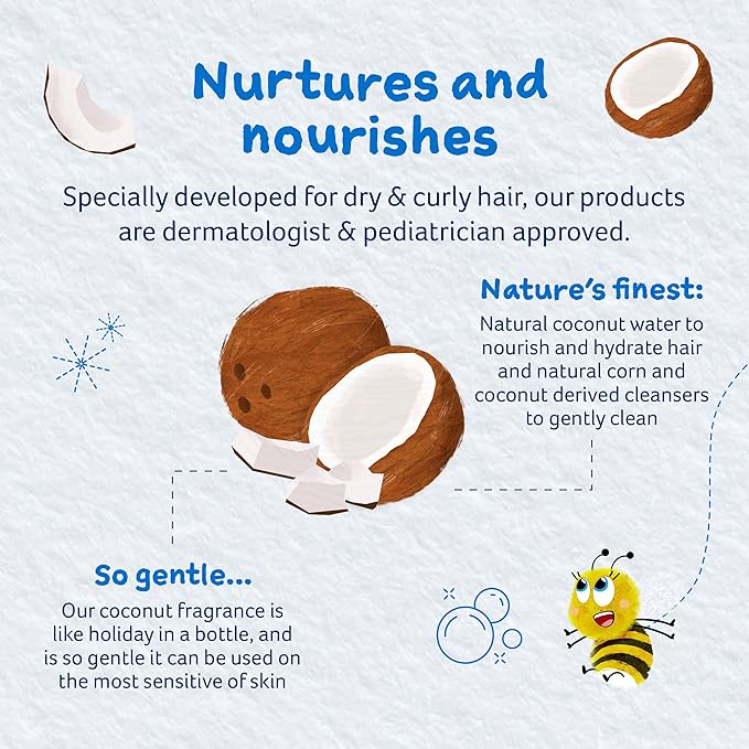 Childs Farm, Coco-Nourish Shampoo contains natural corn and coconut cleansers to gently clean and nourish hair leaving curls defined, 8.4 Fl Oz-CubbioJoy