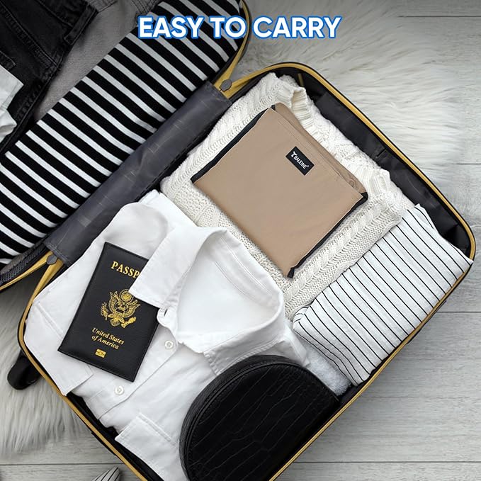 BALEINE 120L Laundry Bag Backpack, 900D Oxford Fabric Large Travel Laundry Bags with Shoulder Straps and 2 Mesh Pockets for College Dorm, Apartment, Laundromat (Khaki, 120L)-CubbioJoy