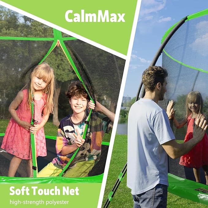 14FT 12FT 10FT 16FT Trampoline with Safety Enclosure, Anti-Rust Coating – ASTM Certified, Heavy-Duty Outdoor Trampoline with Ladder – for Kids & Adults-CubbioJoy